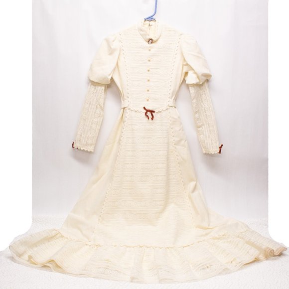 Vintage Dresses & Skirts - Vintage Dorissa Cream Lace Victorian Dress